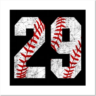 Vintage #29 Baseball Laces Baseball Mom Jersey Love Baseball Posters and Art